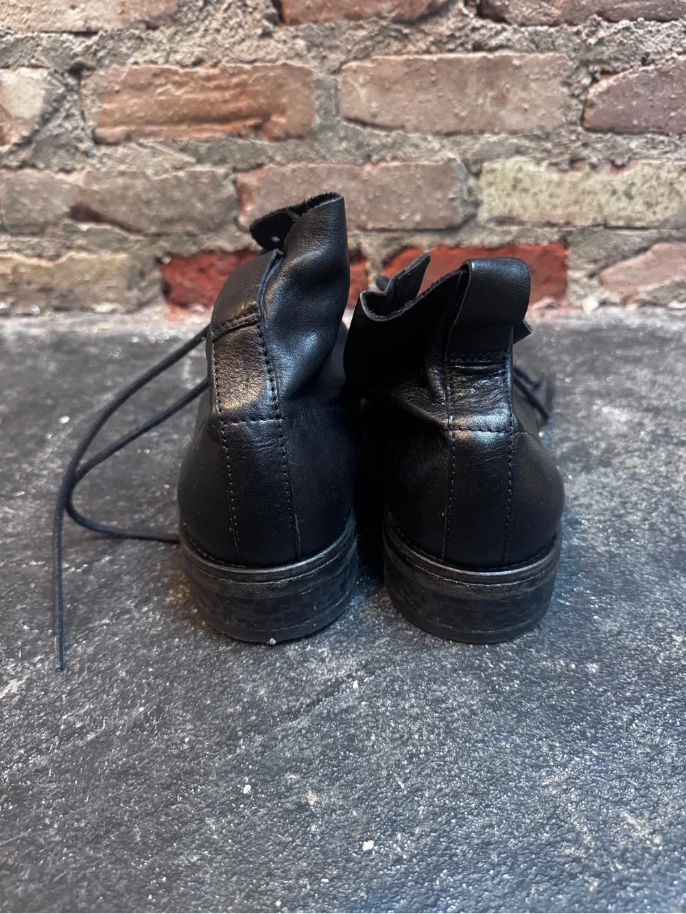 Zara Men's Black Leather Lace-Up Boots